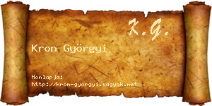 Kron Györgyi névjegykártya